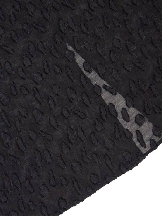 EIVISSA SKIRT IN TRANSPARENT BLACK SPOTTED SILK