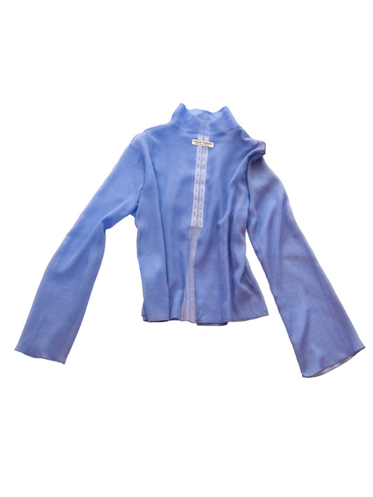FAROE TOP IN CERULEAN CRINKLE CHIFFON