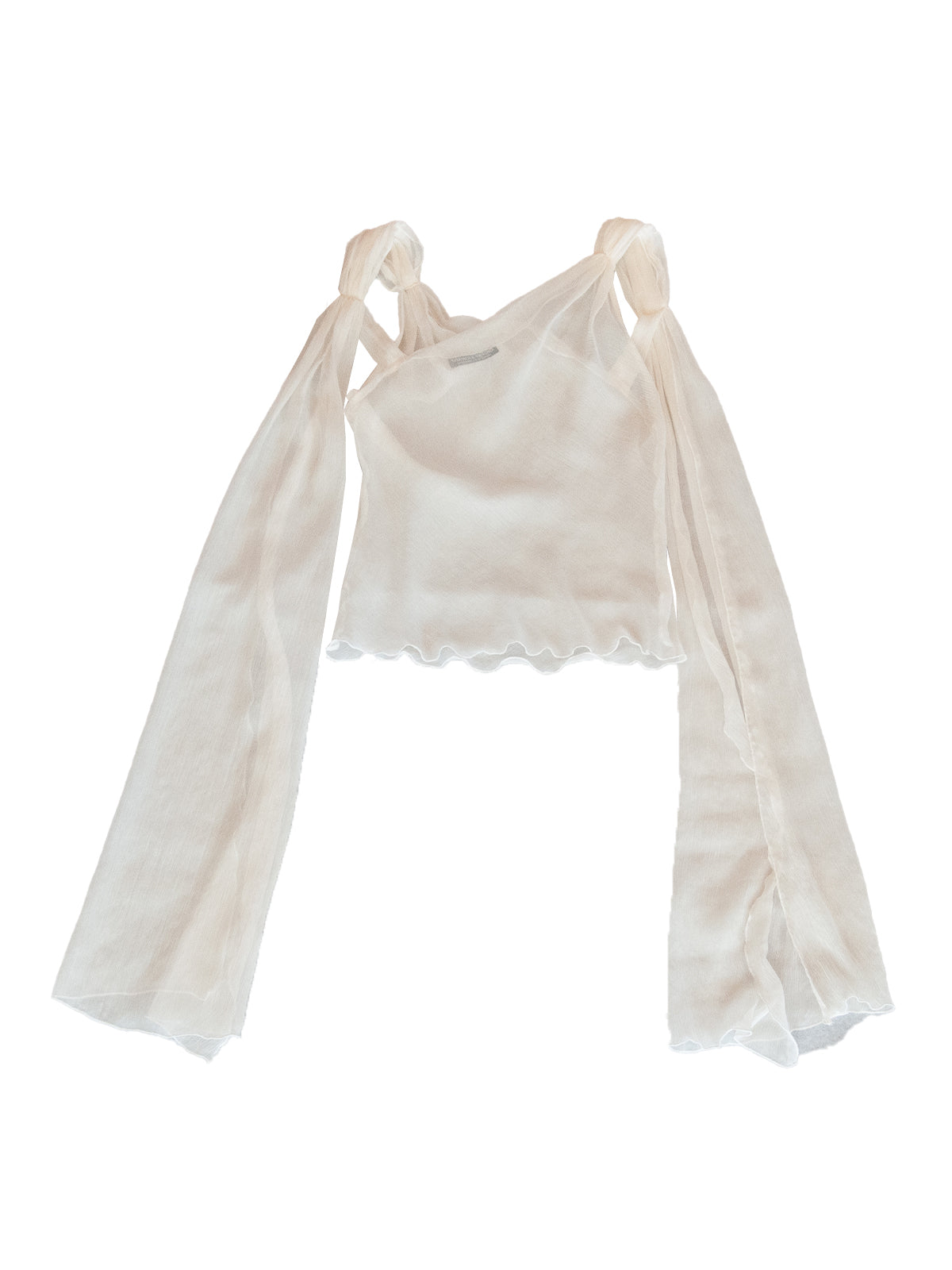 FILICUDI TOP IN WHITE CRINKLE CHIFFON