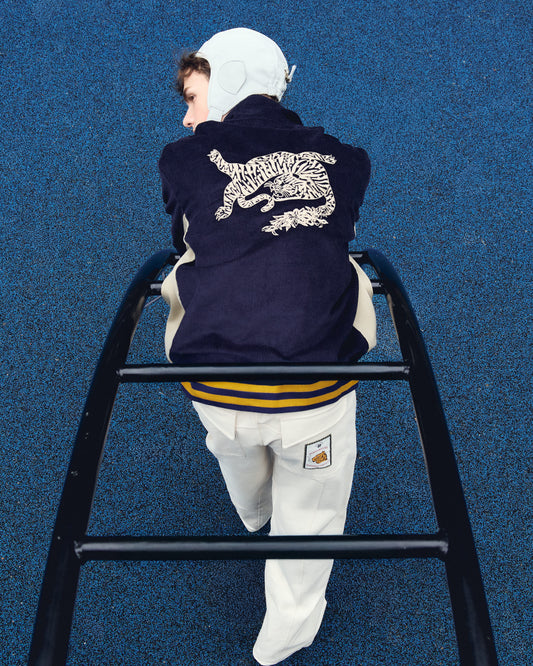 ANNAPURNA PULLOVER IN BLUE CORDUROY