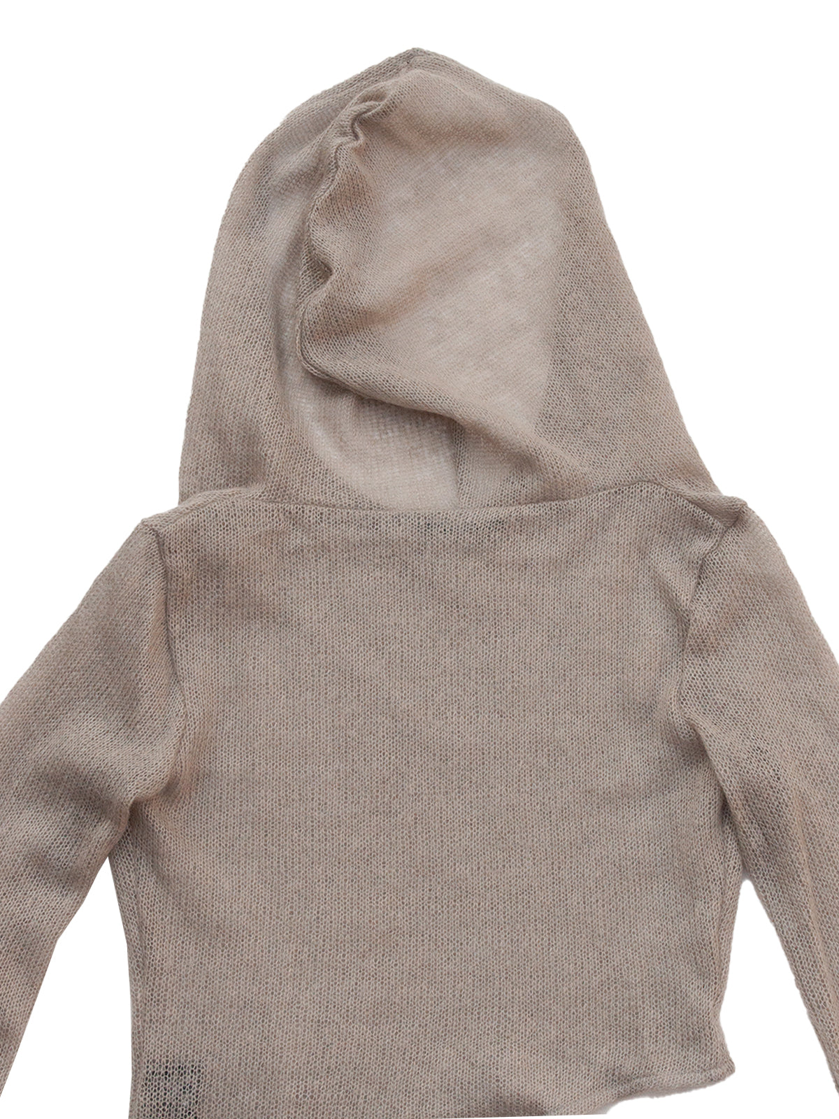 BOMBAY HOODED TOP IN GREY MOHAIR