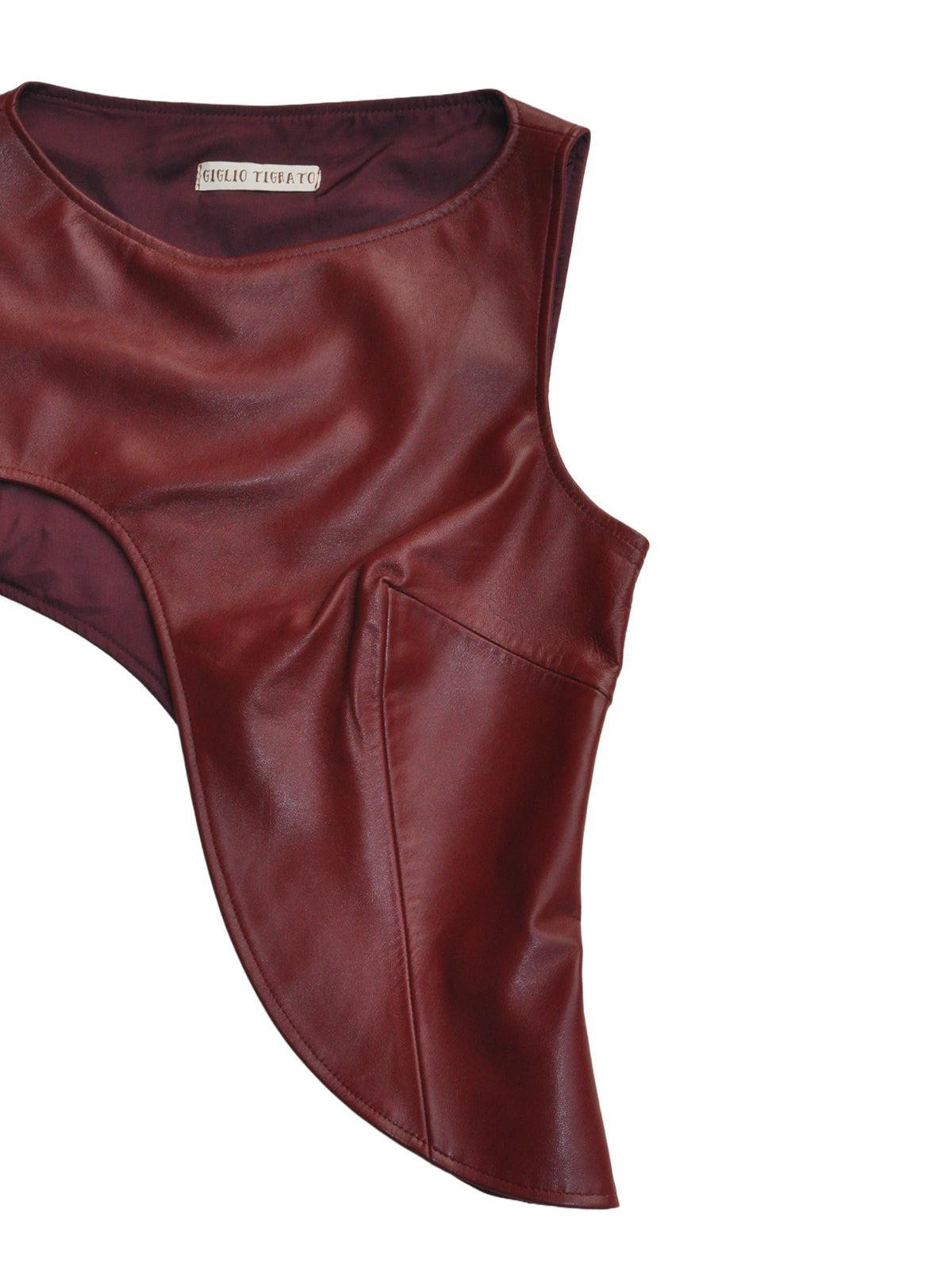 MOJO JOJO TOP IN CHERRY LEATHER