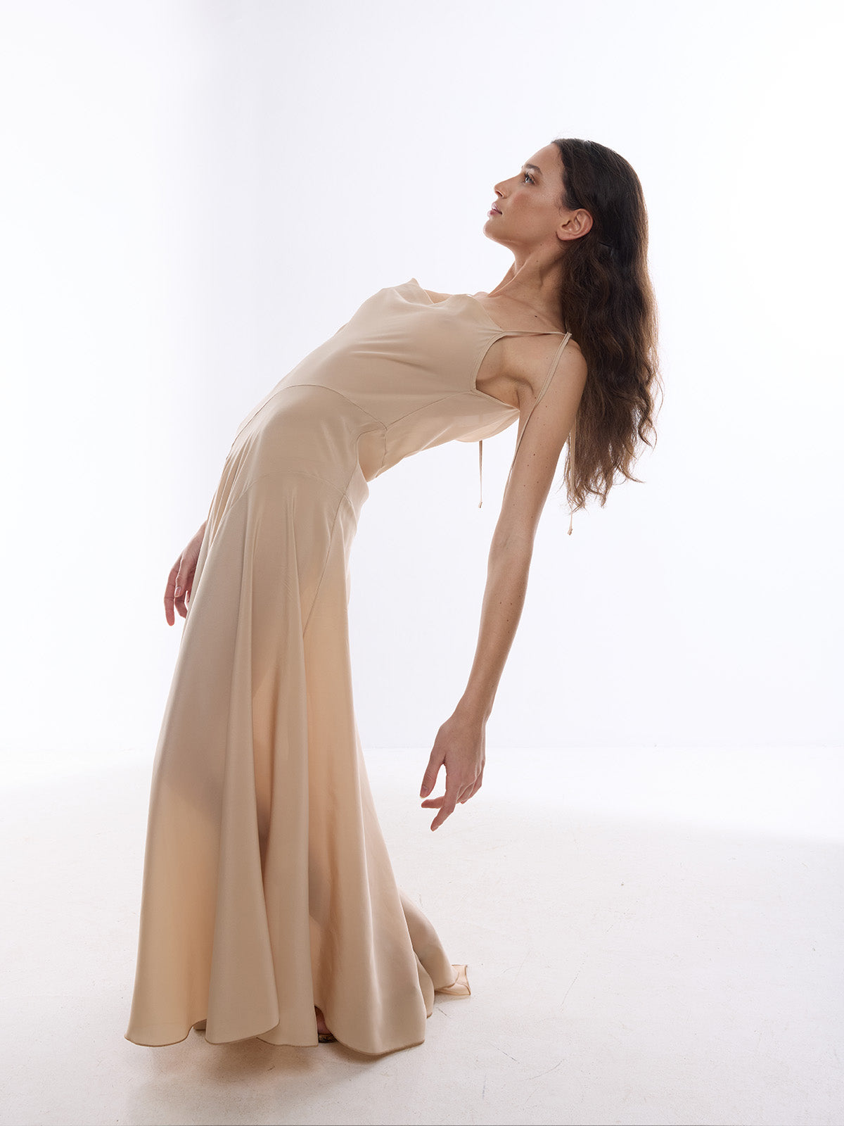 KEROS DRESS IN POWDER PINK SILK