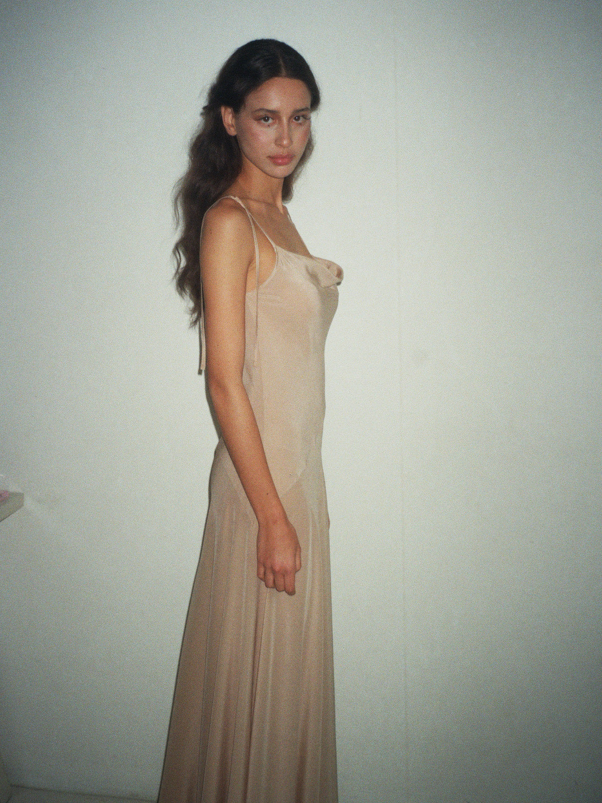 KEROS DRESS IN POWDER PINK SILK