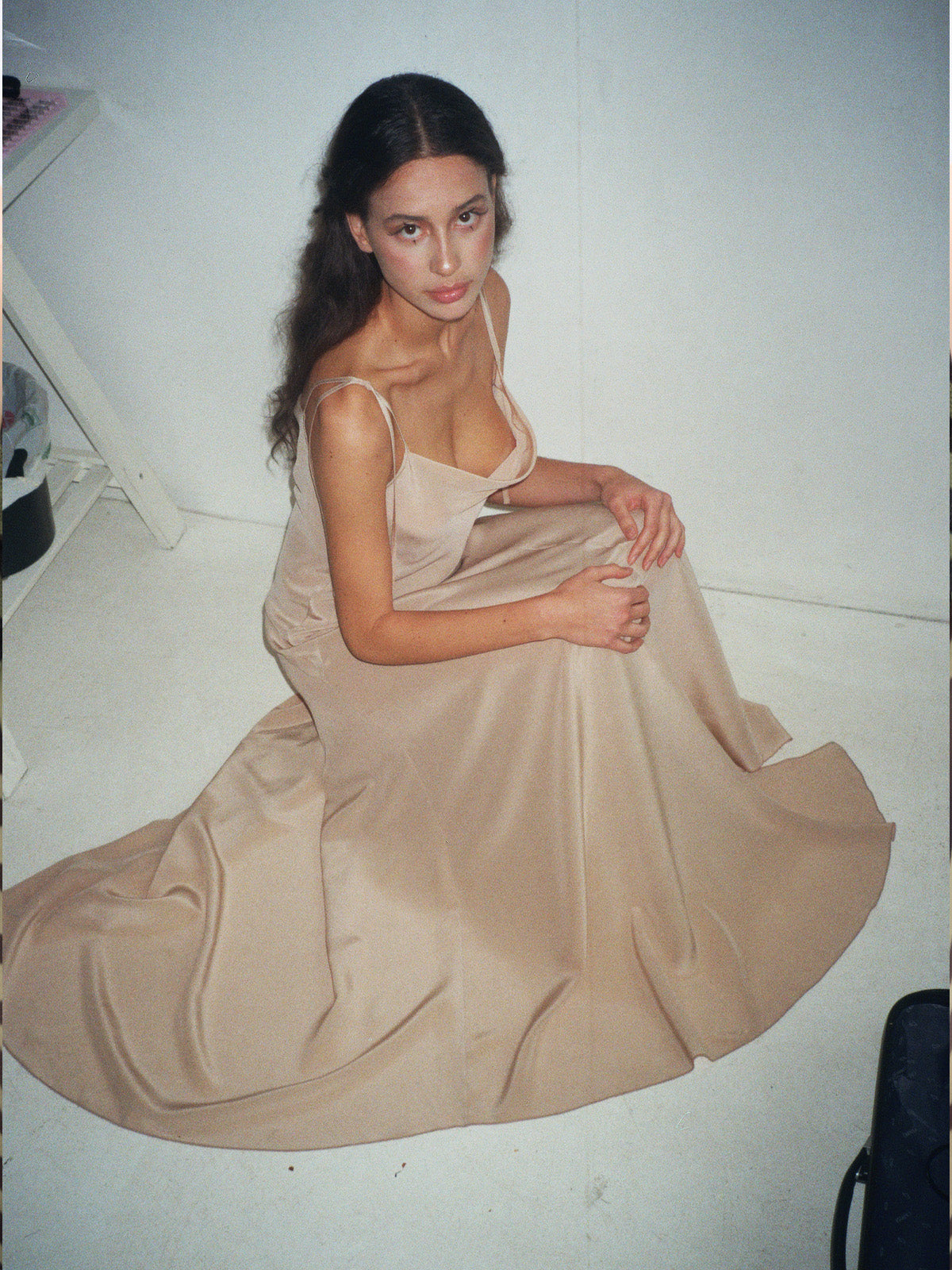 KEROS DRESS IN POWDER PINK SILK