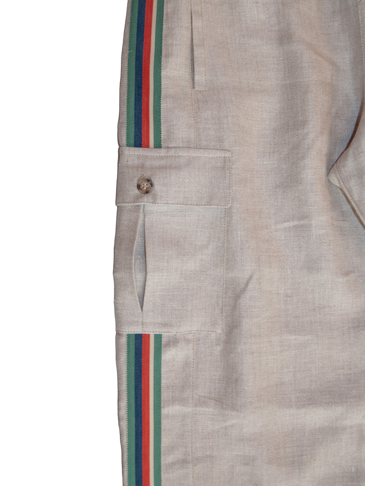 MENSWEAR VOL.1 - GALAPAGOS CARGO PANTS ECRU , MULTI COLOR BAND