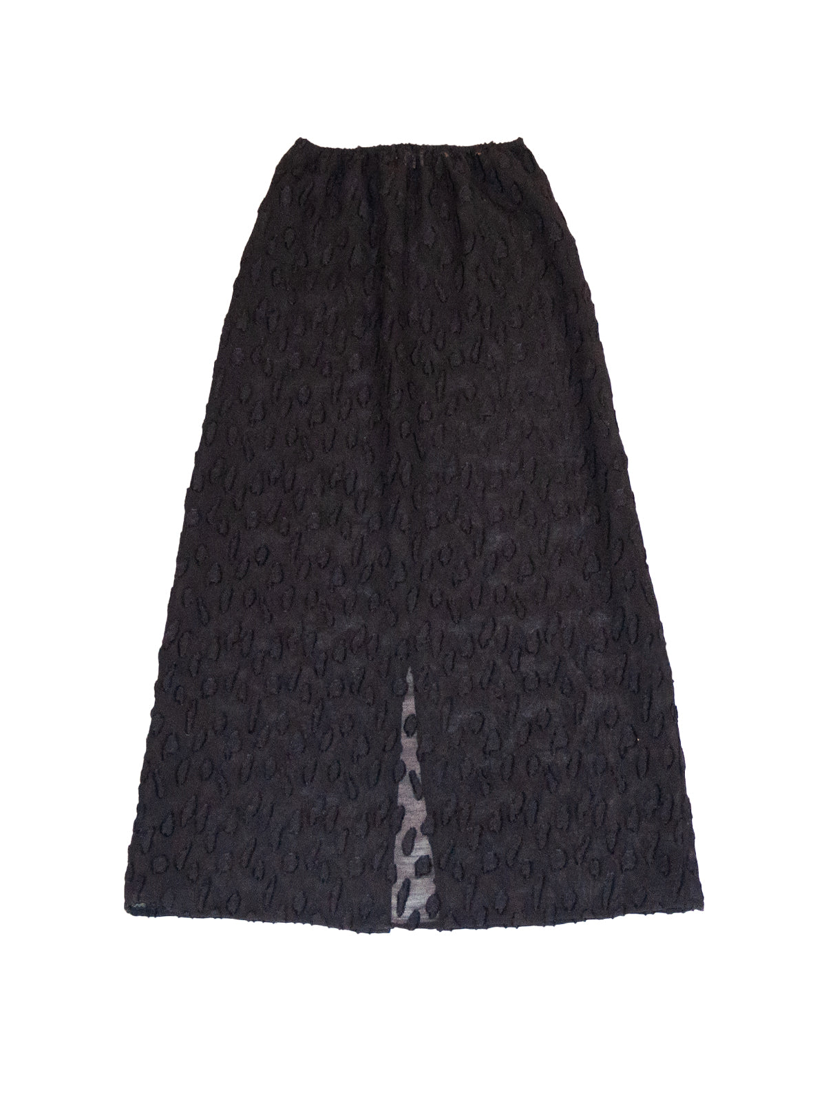 EIVISSA SKIRT IN TRANSPARENT BLACK SPOTTED SILK