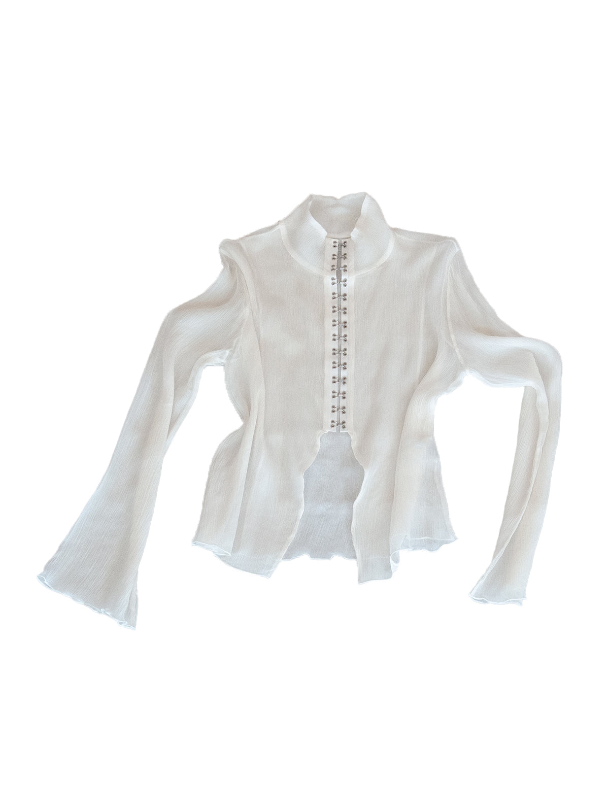 FAROE TOP IN WHITE CRINKLE CHIFFON