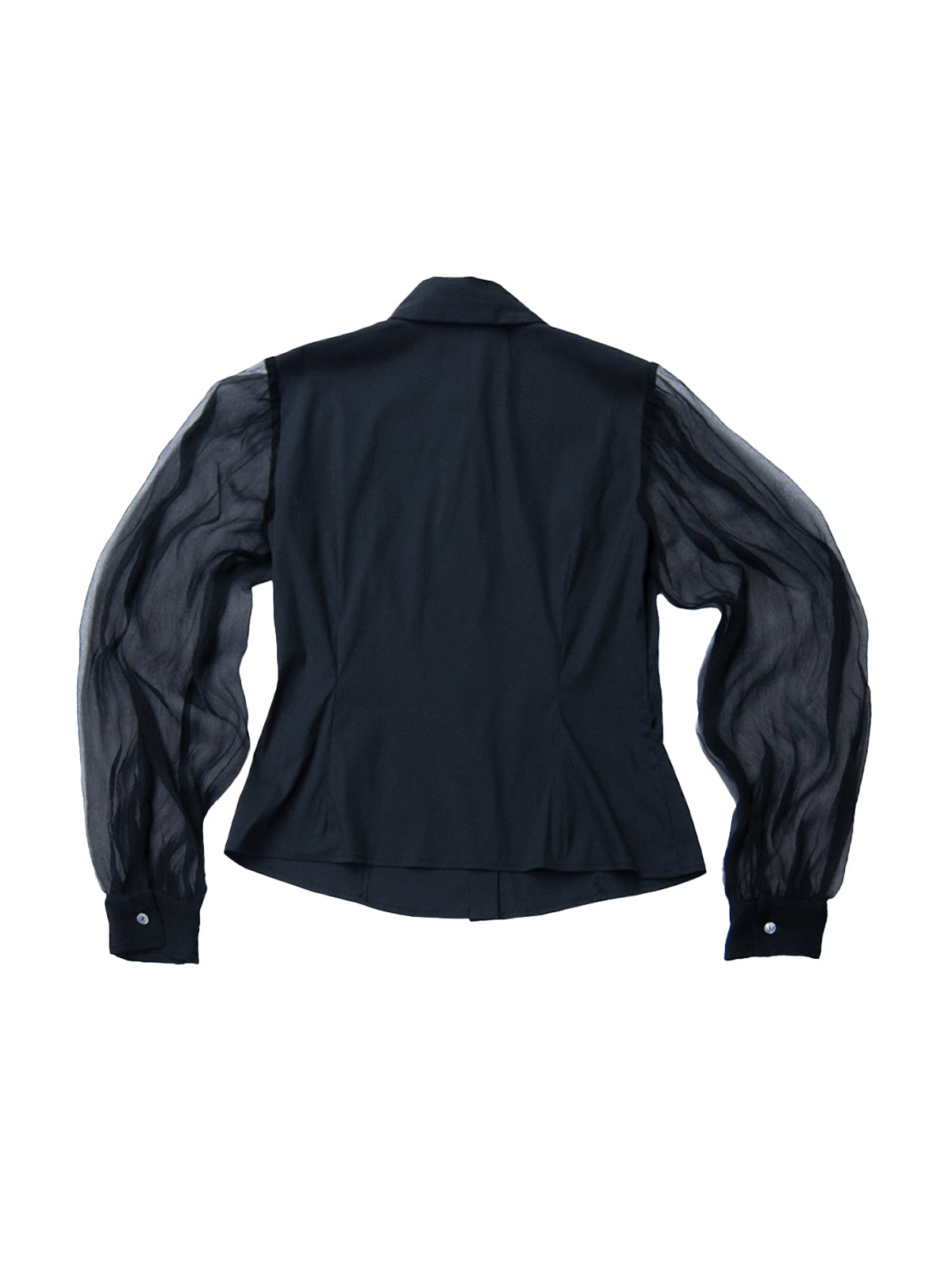 CHANTILLY SHIRT IN BLACK COTTON AND CHIFFON