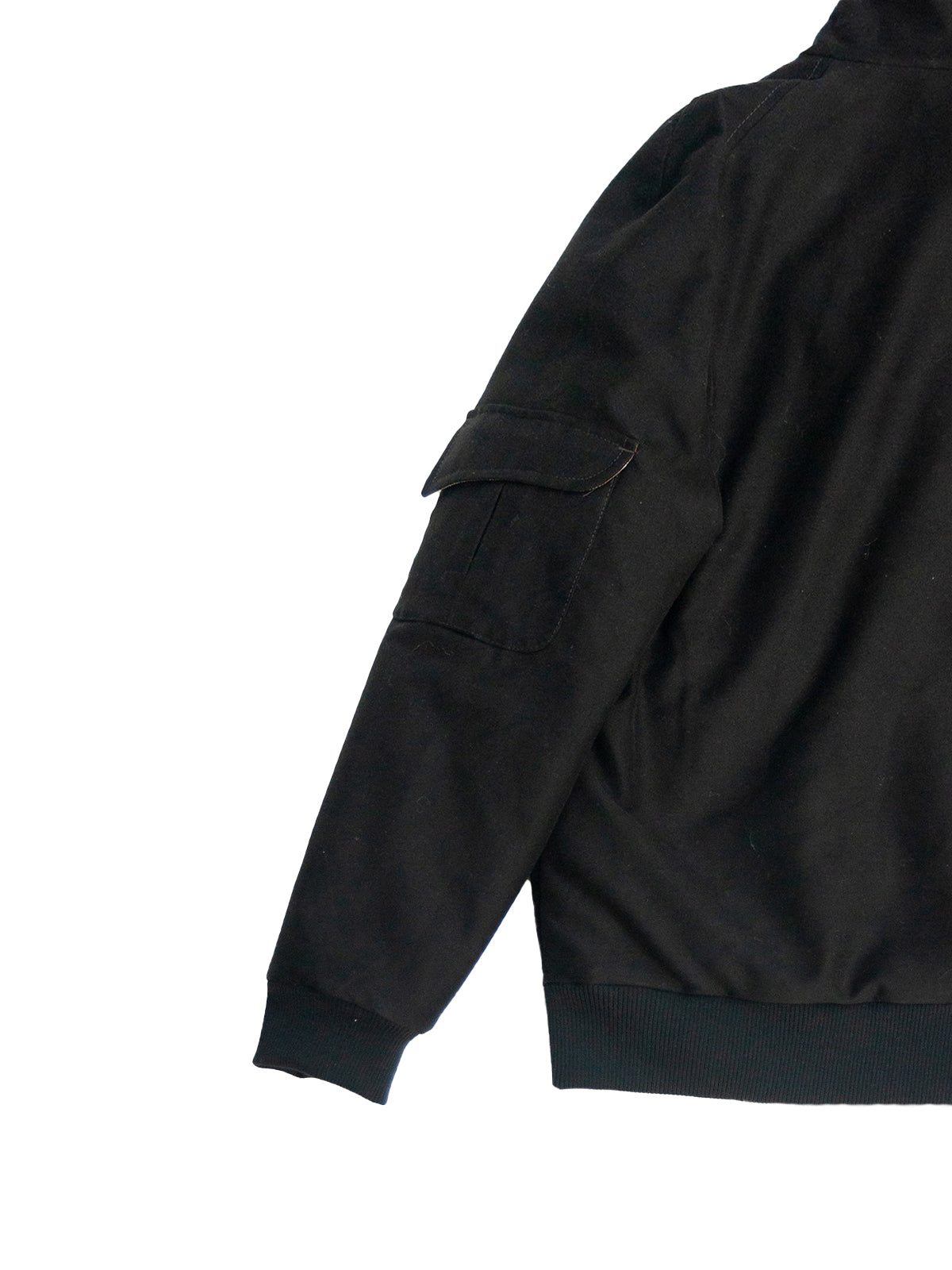 EVEREST BOMBER JACKET IN BLACK BROADCLOTH