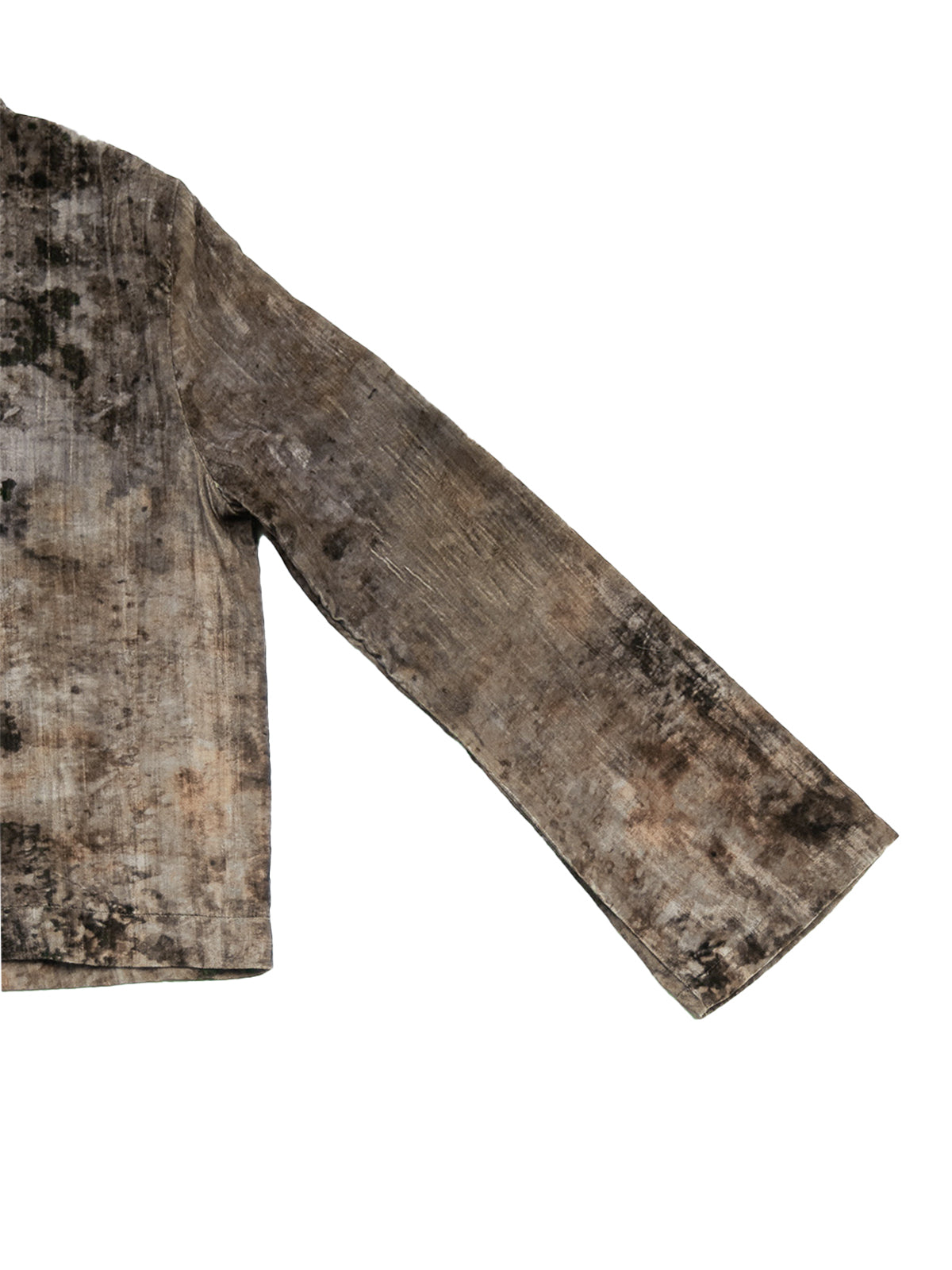 FAROE TOP IN MELANGE VELVET WHITE CLOSE-UP