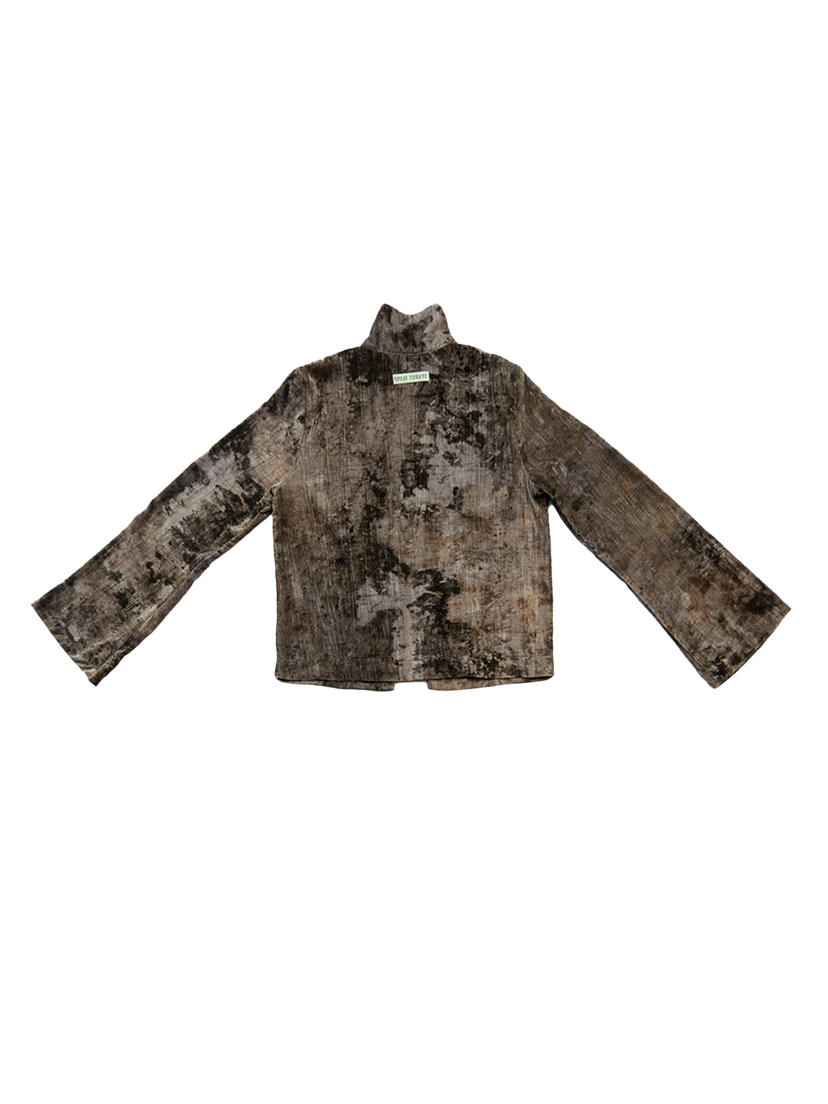 FAROE TOP IN MELANGE VELVET WHITE CLOSE-UP