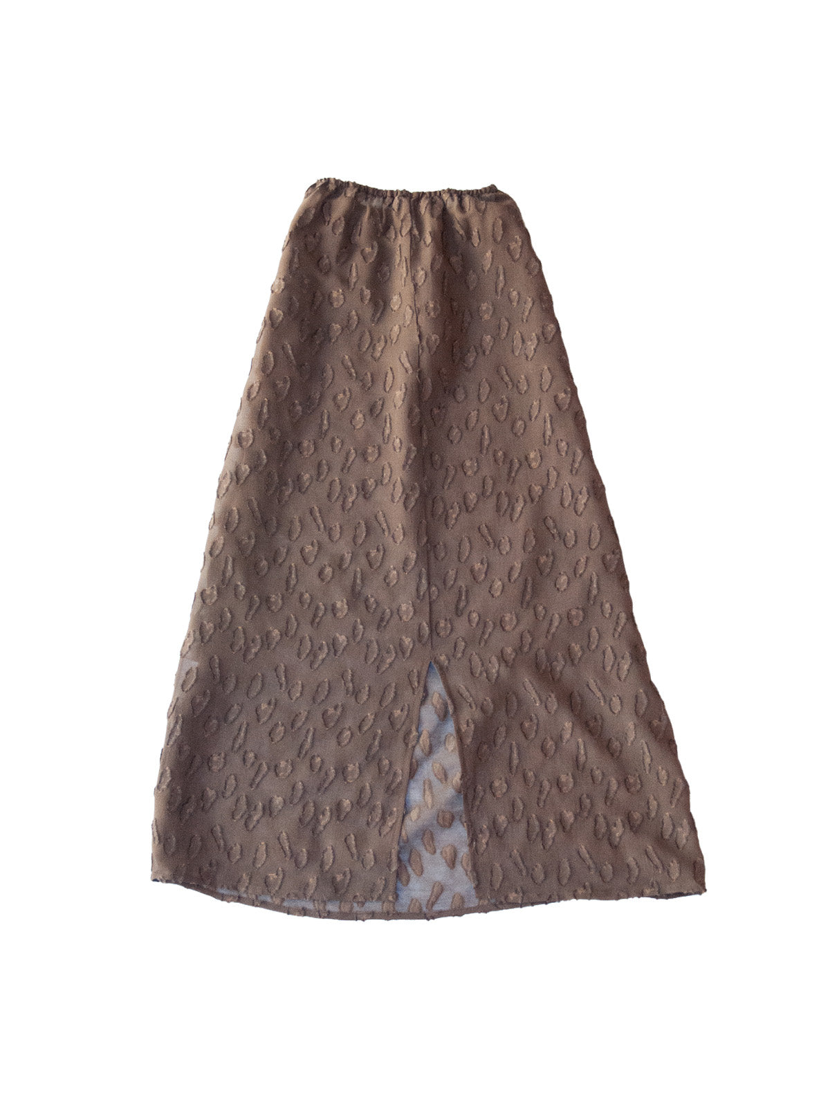 EIVISSA SKIRT IN TRANSPARENT BROWN SPOTTED SILK