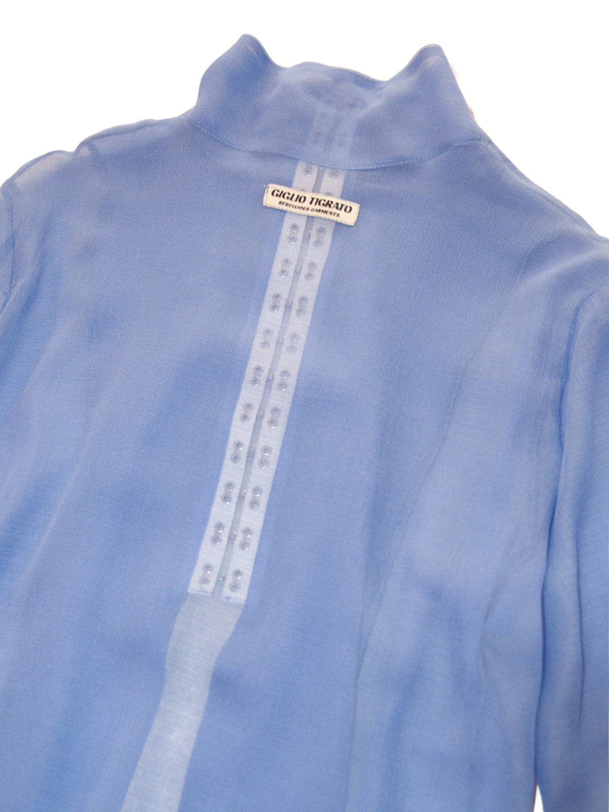 FAROE TOP IN CERULEAN CRINKLE CHIFFON