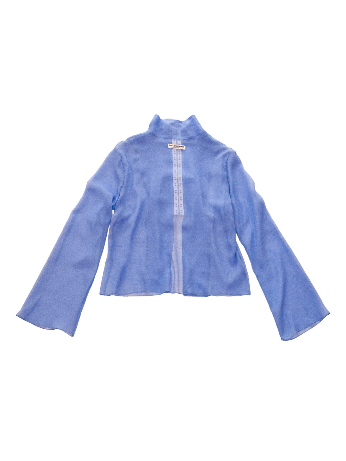FAROE TOP IN CERULEAN CRINKLE CHIFFON