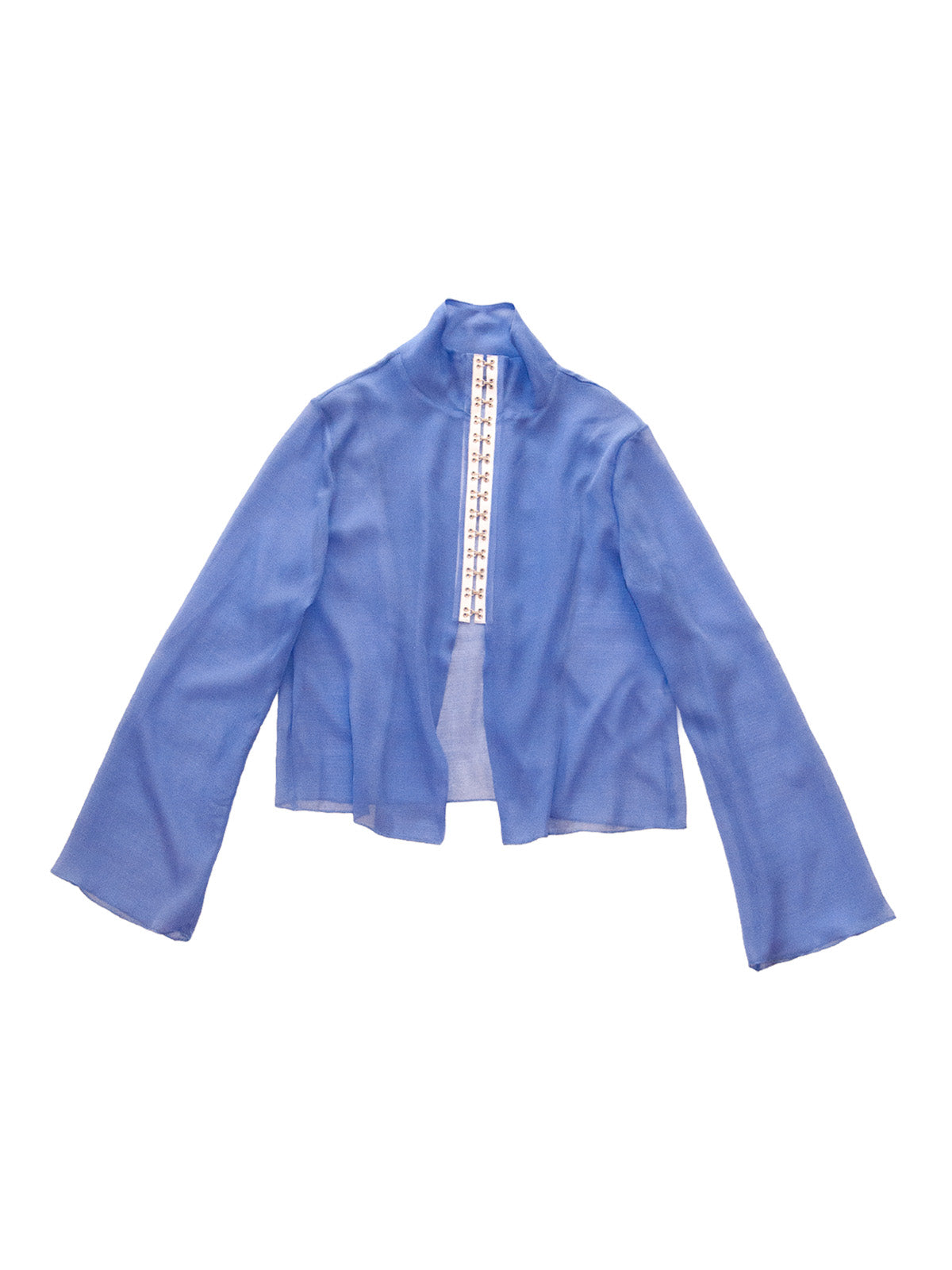 FAROE TOP IN CERULEAN CRINKLE CHIFFON