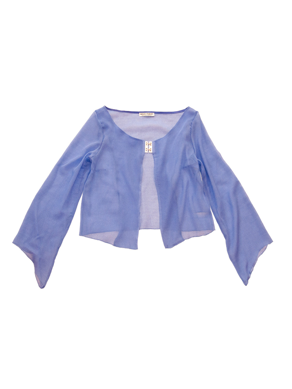 LINOSA TOP IN CERULEAN CRINKLE CHIFFON